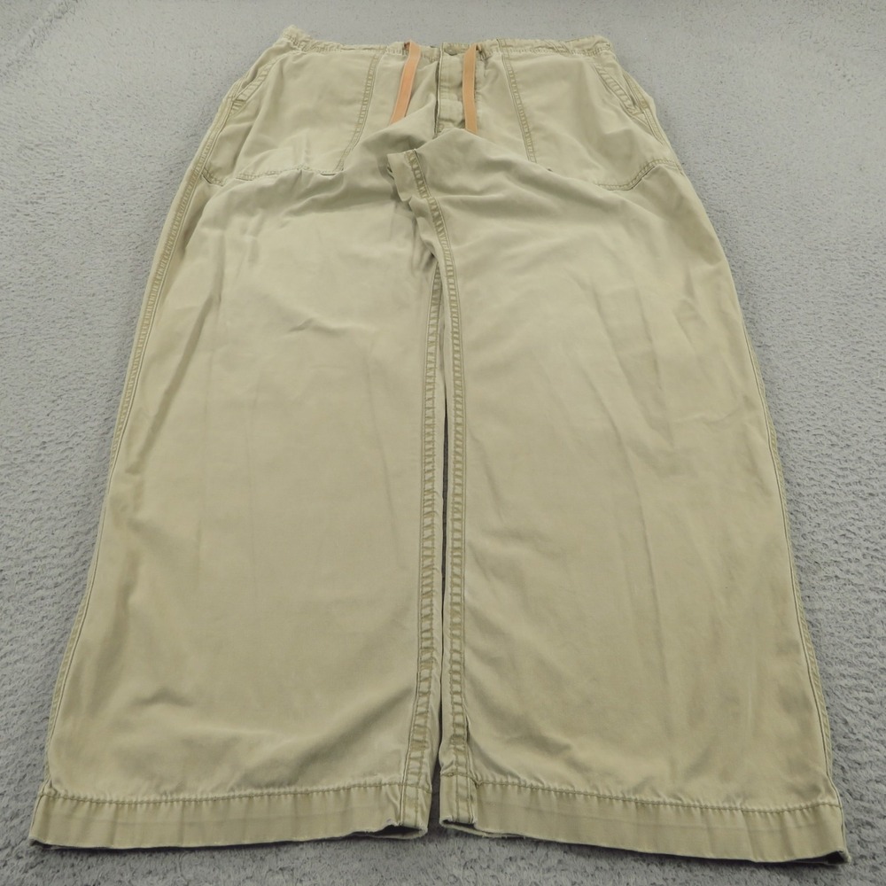 VTG American Eagle Men 34 Baggy Y2K Skater Military Utility Wide Leg Pants Beige